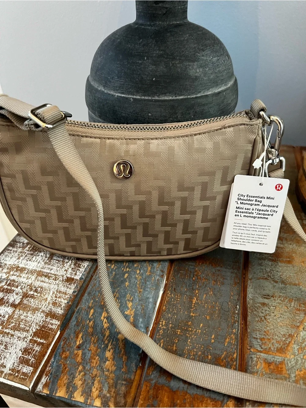 NWT Lululemon City Essentials Mini Shoulder Bag L Monogram Jacquard Crossbody